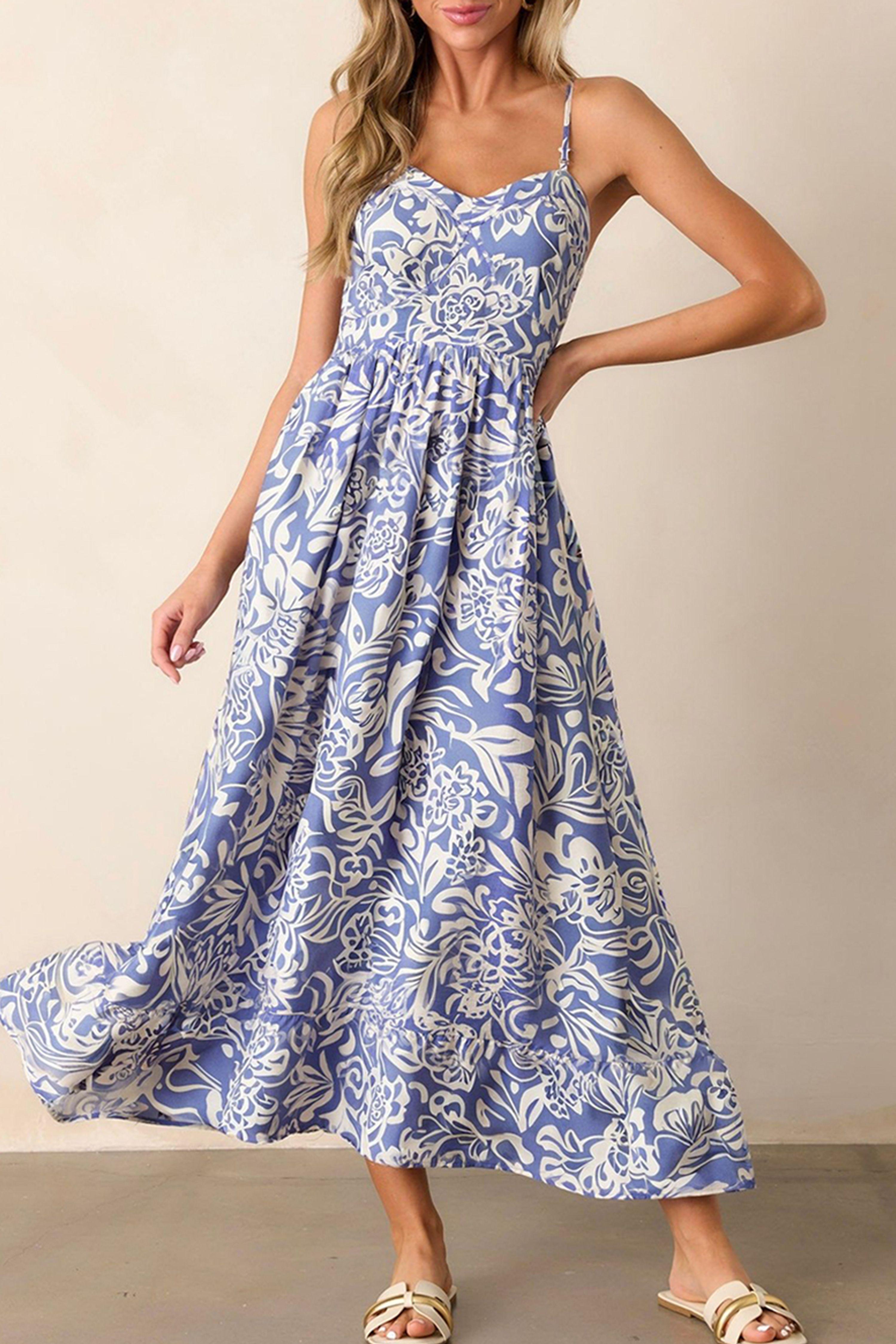 Floral Print Aline Maxi Dress by EVERYDAY THE LABEL