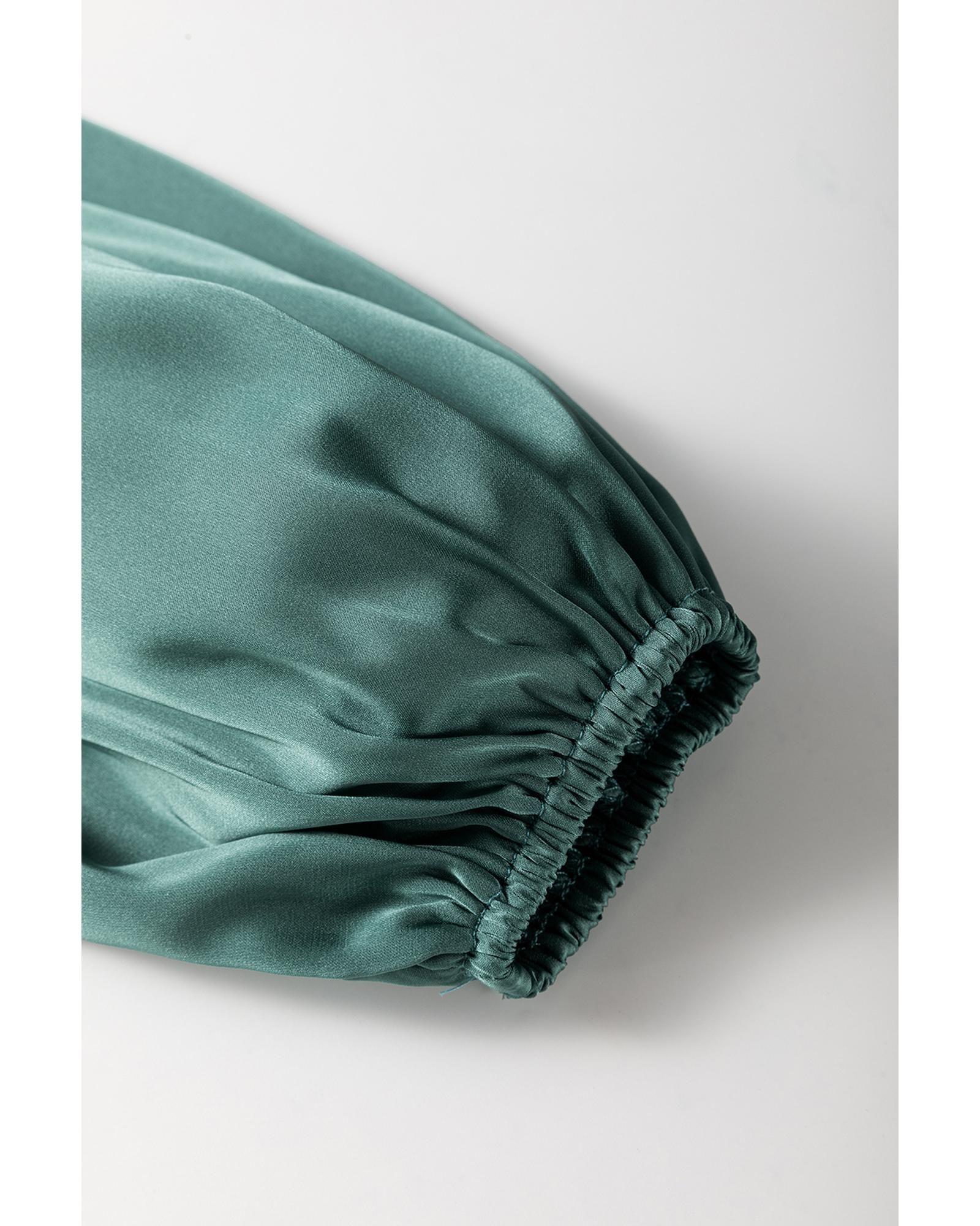 Mist Green Tiered Ruffled Puff Sleeve Loose Fit Mini Dress by EVERYDAY THE LABEL Mist Green Tiered Ruffled Puff Sleeve Loose Fit Mini Dress by EVERYDAY THE LABEL