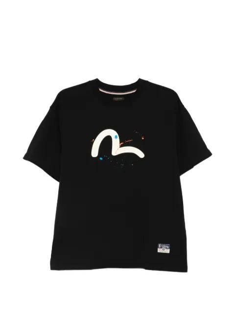 BLKX Seagull-print paint-splatter T-shirt by EVISU