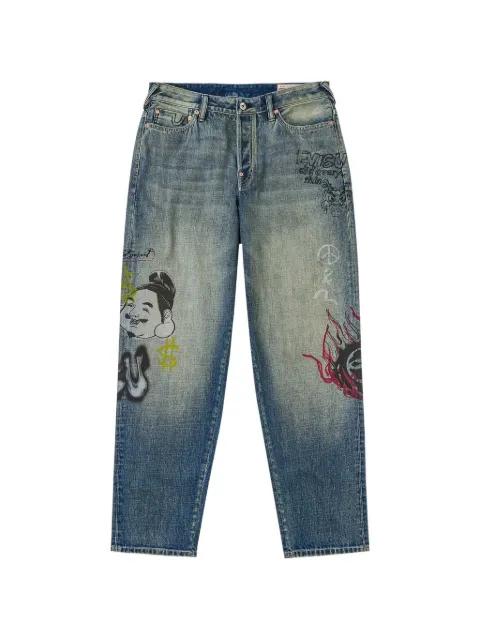graphic-print jeans by EVISU