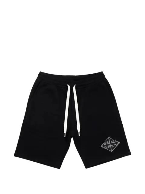 Monogram X logo-print drawstring shorts by EXIT SOCIETY