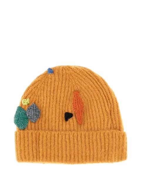 embroidered ribbed beanie by EXQUISITE J