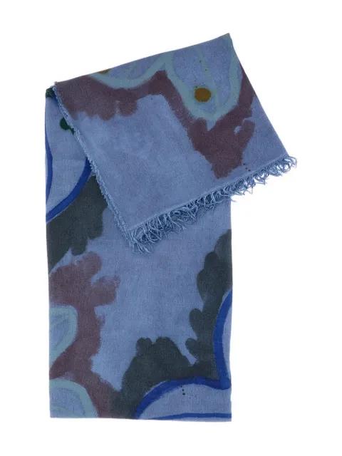 floral-pattern fringed scarf by EXQUISITE J