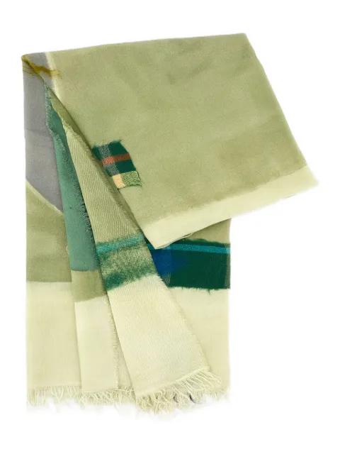 graphic-pattern fringed scarf by EXQUISITE J