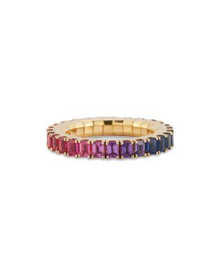 Rainbow Sapphire Stretch Eternity Ring by EXTENSIBLE
