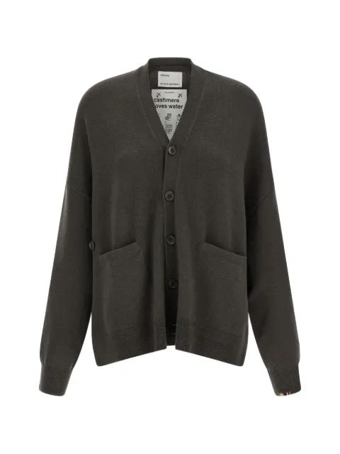v-neck side slits cardigan by EXTREME CASHMERE