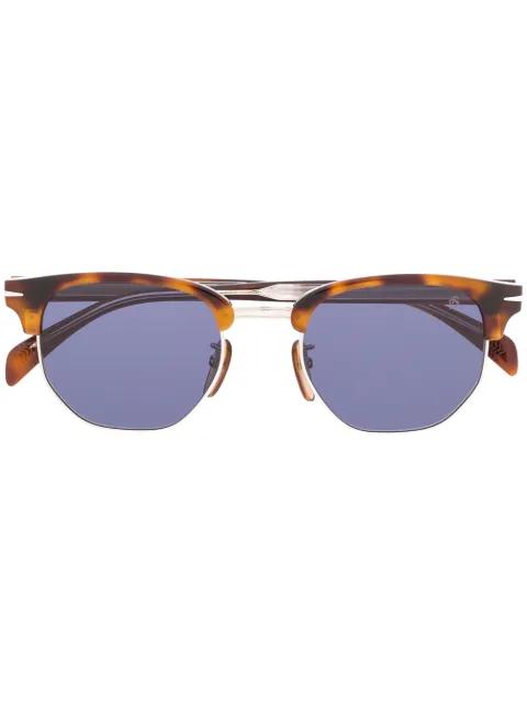 tortoiseshell-effect geometric-frame sunglasses by EYEWEAR BY DAVID BECKHAM