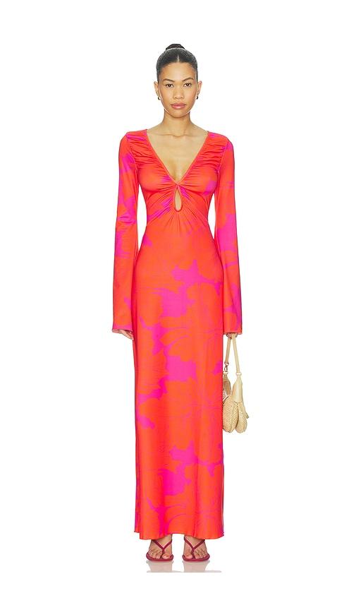 eywasouls malibu Diana Bell Dress in Fuchsia,Orange by EYWASOULS MALIBU