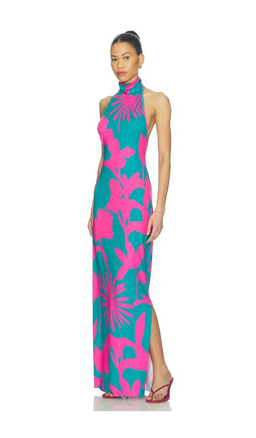eywasouls malibu Montana Midi Dress in Fuchsia,Teal by EYWASOULS MALIBU