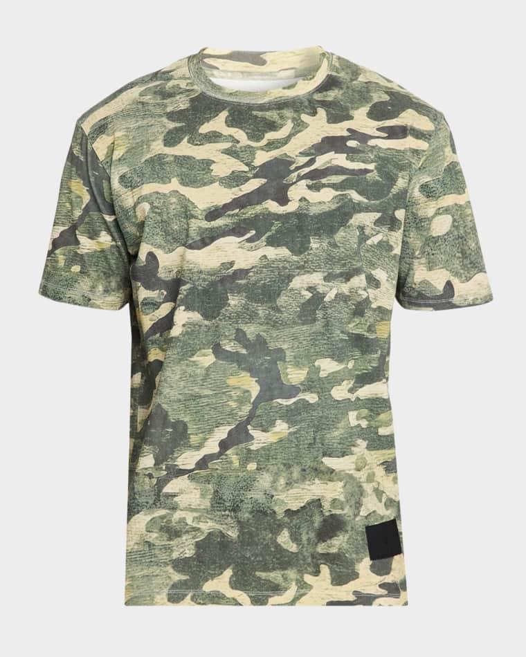 Men's Cotton Camouflage Crewneck T-Shirt by EZR