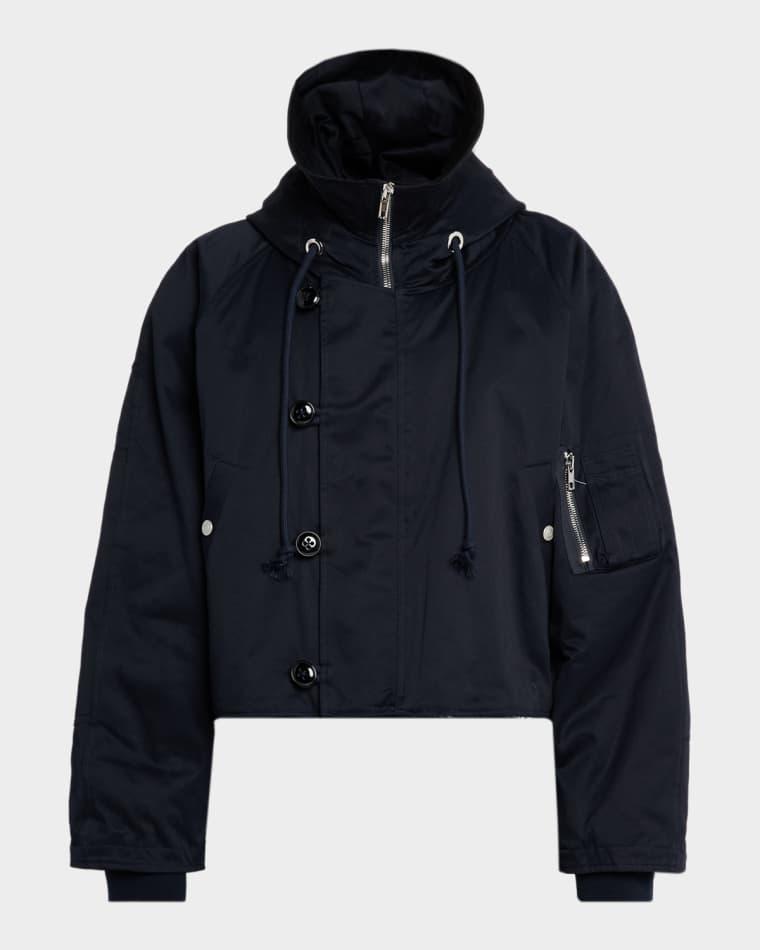 Men's Cotton Cropped Hooded Jacket by EZR