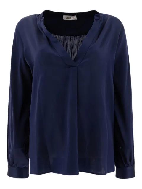 V-neck gathered-detail blouse by F.IT