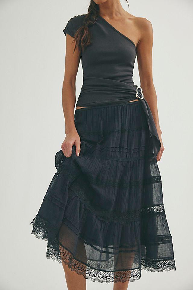 FP One Lily Lace Midi Skirt by F P ONE | FREE PEOPLE