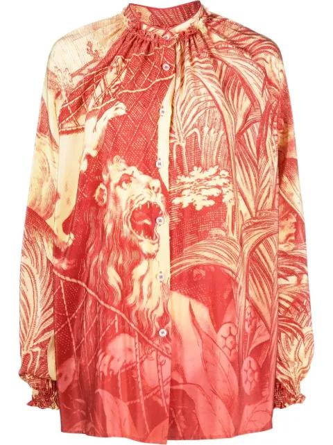 graphic-print silk blouse by F.R.S FOR RESTLESS SLEEPERS