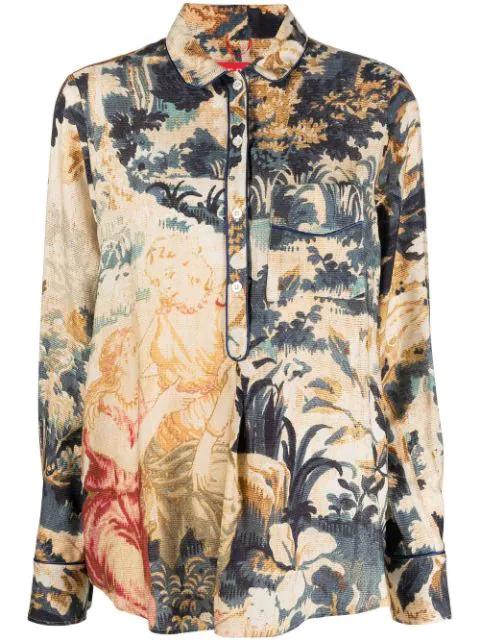pattered-jacquard half-button shirt by F.R.S FOR RESTLESS SLEEPERS