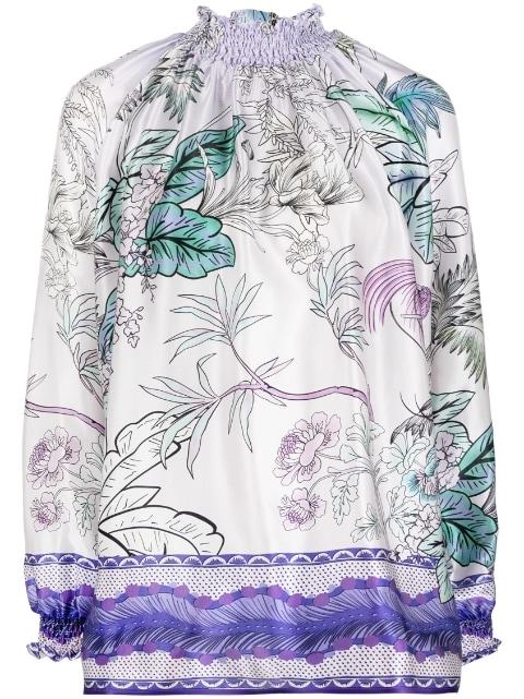 shirred-neck silk blouse by F.R.S FOR RESTLESS SLEEPERS