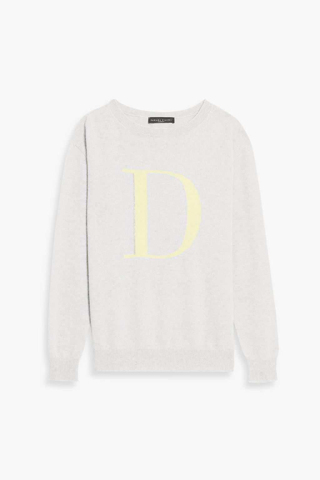 Bead-embellished mélange jacquard-knit sweater by FABIANA FILIPPI Bead-embellished mélange jacquard-knit sweater by FABIANA FILIPPI