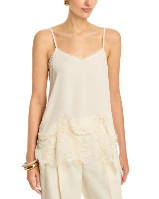 Crepe de Chine Camisole Top with Lace by FABIANA FILIPPI