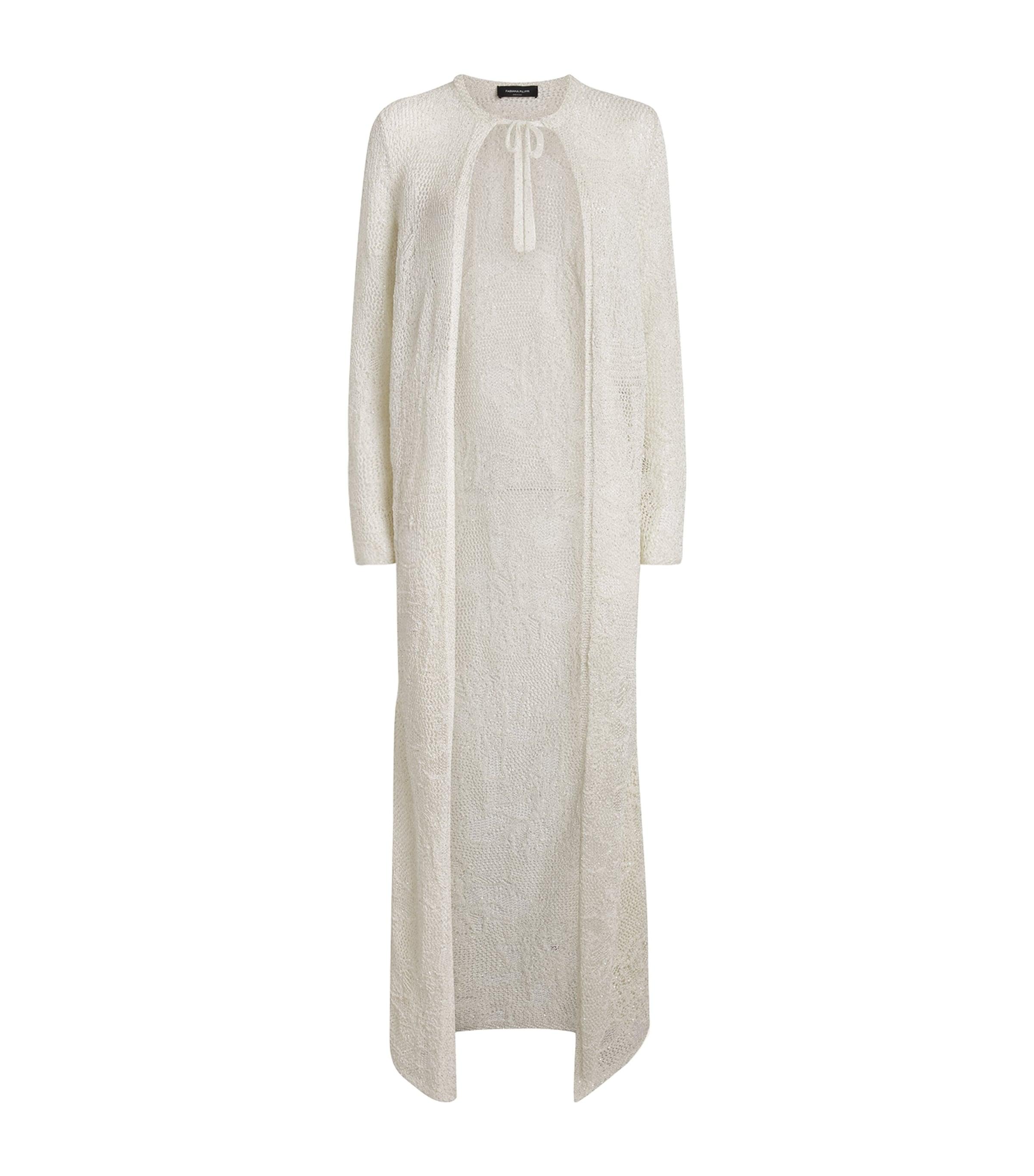 Fabiana Filippi Sequinned Openwork Long Cardigan by FABIANA FILIPPI
