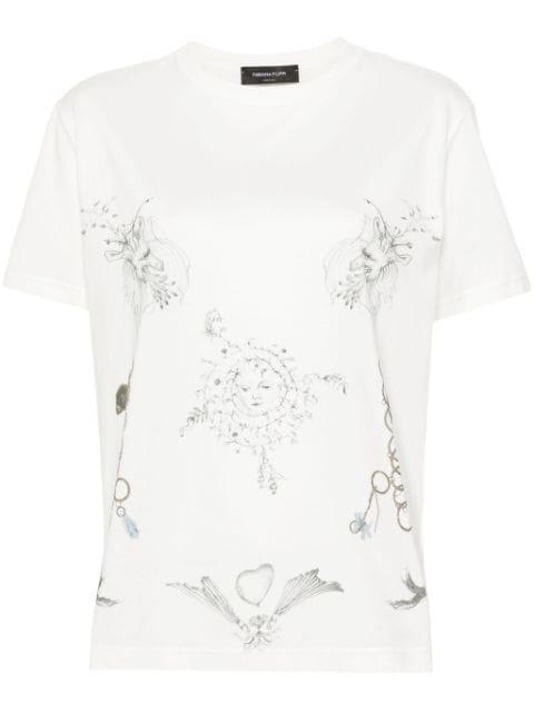 Fabula-print cotton T-shirt by FABIANA FILIPPI
