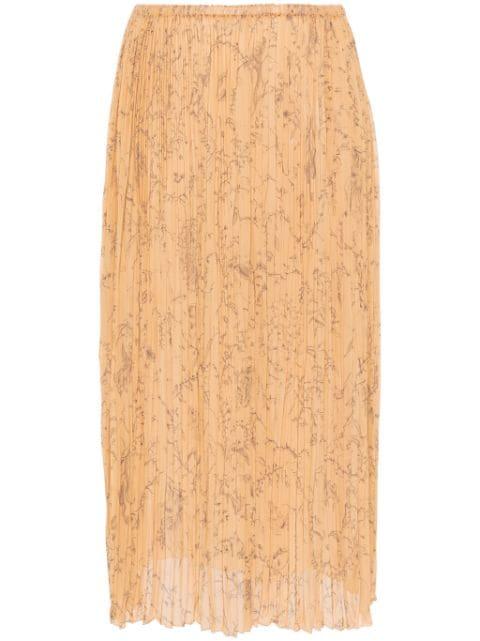 Fabula-print plissé midi skirt by FABIANA FILIPPI