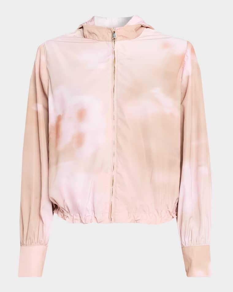 Hooded Dappled-Print Taffeta Jacket by FABIANA FILIPPI