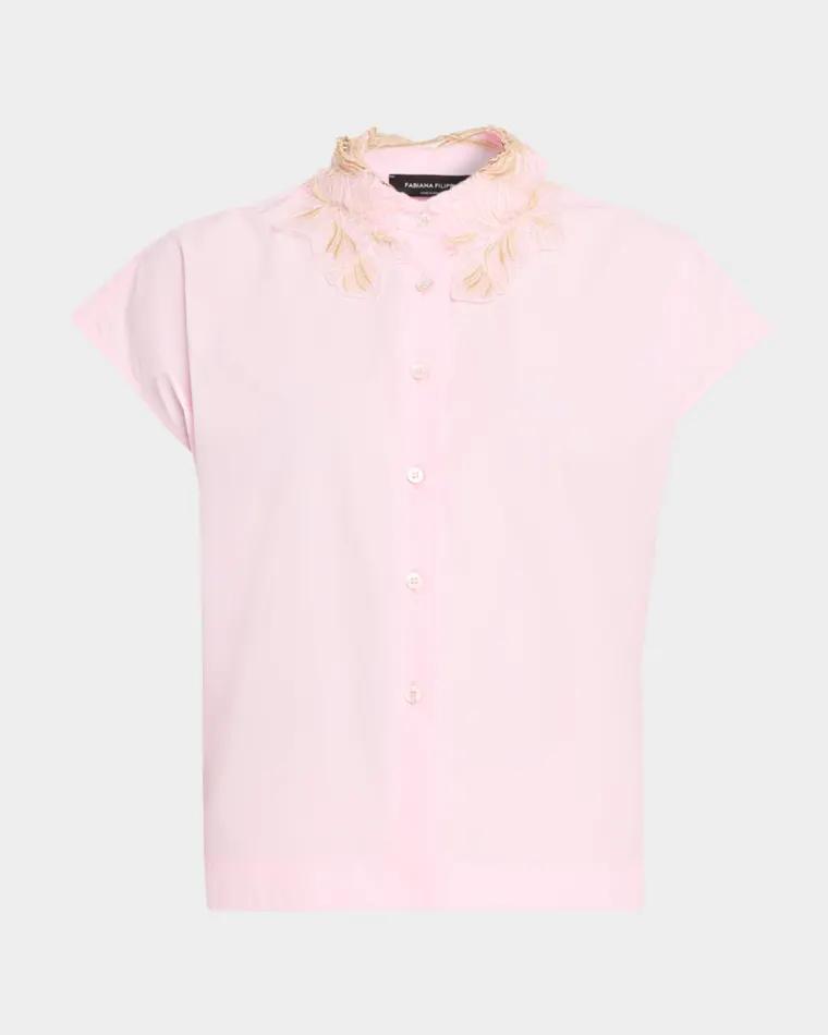 Lace-Trim Cotton Poplin Shirt by FABIANA FILIPPI