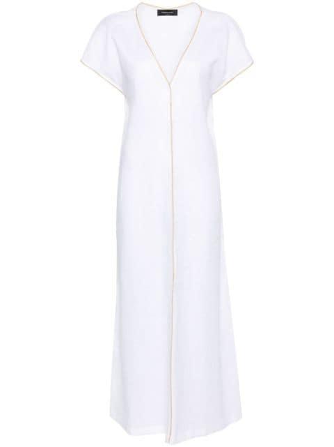 Monili-chain linen maxi dress by FABIANA FILIPPI
