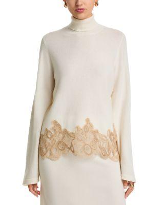 Platinum Wool Blend Land Band Turtleneck Sweater by FABIANA FILIPPI