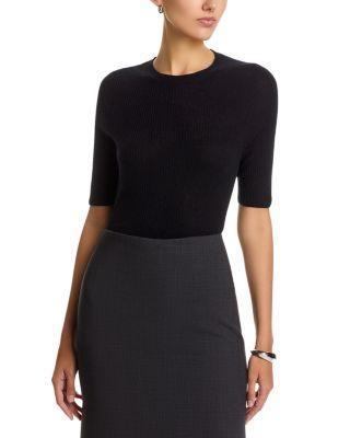 Platinum Wool Blend Ribbed Elbow Sleeve Sweater by FABIANA FILIPPI