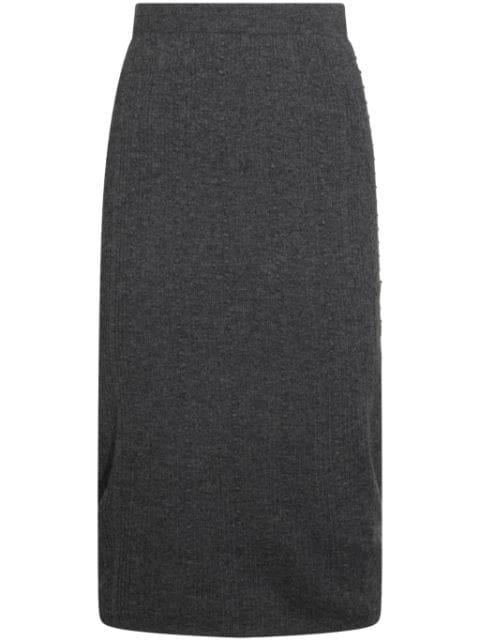 Platinum bubble-stitch midi skirt by FABIANA FILIPPI
