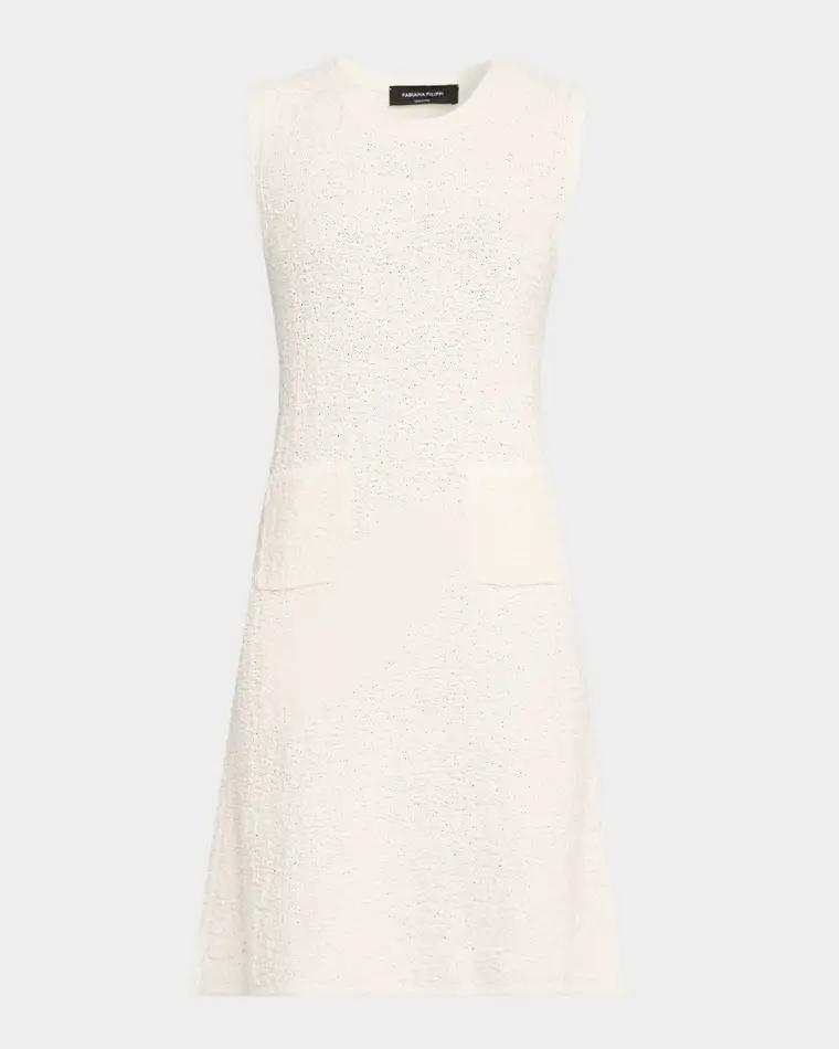 Sleeveless Sequin Boucle Knit Dress by FABIANA FILIPPI