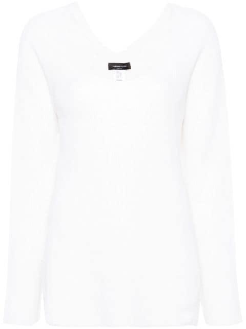 U-neck ribbed-knit jumper by FABIANA FILIPPI