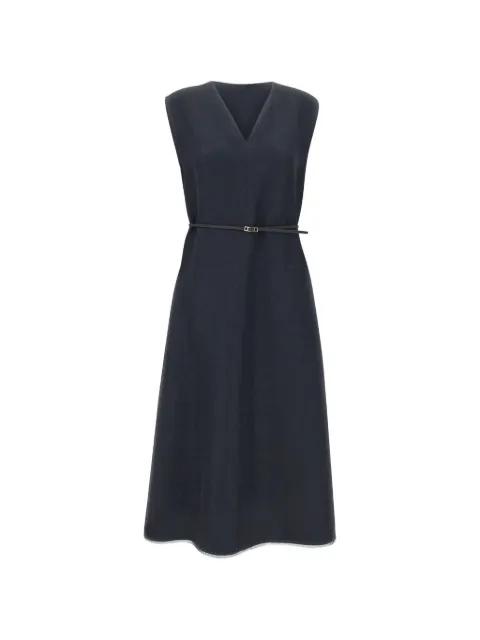 V-neck belt midi dress by FABIANA FILIPPI