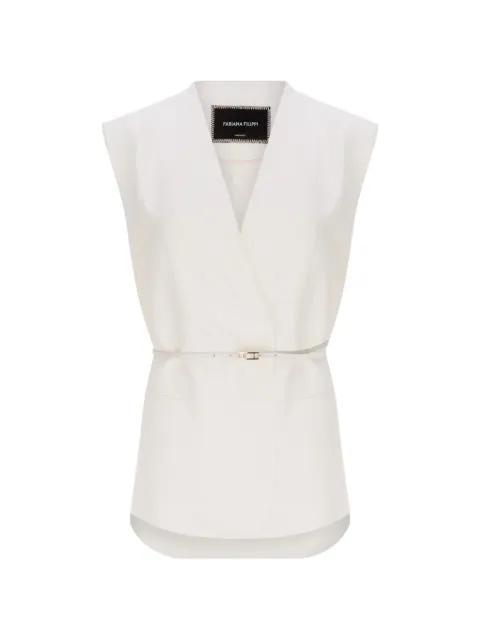 V-neck belted waistcoat by FABIANA FILIPPI