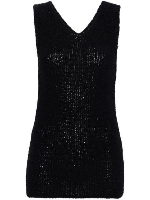 V-neck bouclé tank top by FABIANA FILIPPI