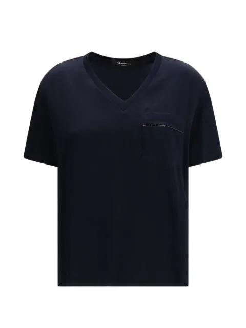 V-neck chest-pocket T-shirt by FABIANA FILIPPI
