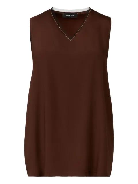 V-neck embellished top by FABIANA FILIPPI