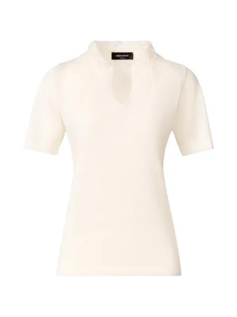 V-neck lace-detail top by FABIANA FILIPPI