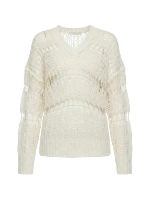 V-neck open knit sweater by FABIANA FILIPPI