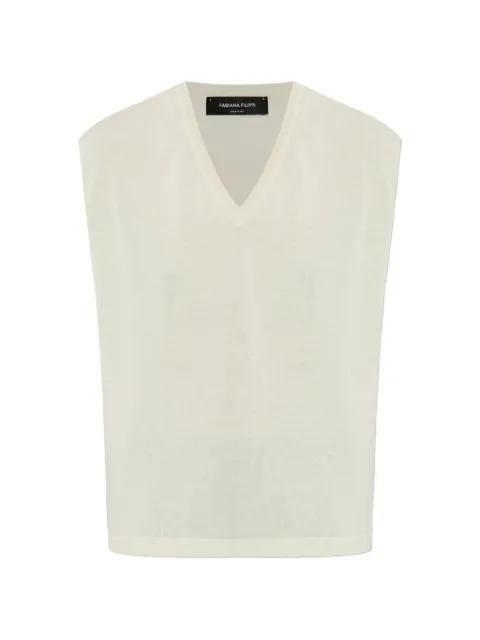 V-neck sleeveless vest by FABIANA FILIPPI