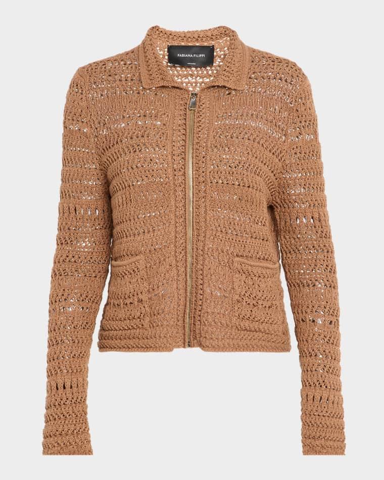 Zip-Front Sequin Knit Jacket by FABIANA FILIPPI