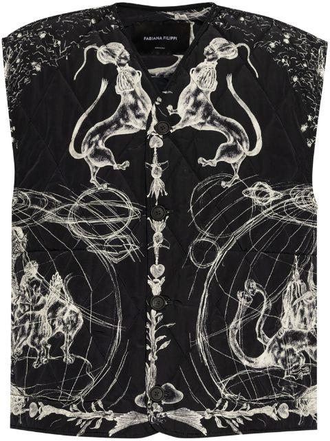 animal-motifs quilted gilet by FABIANA FILIPPI