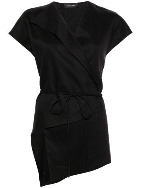 asymmetric linen wrap top by FABIANA FILIPPI