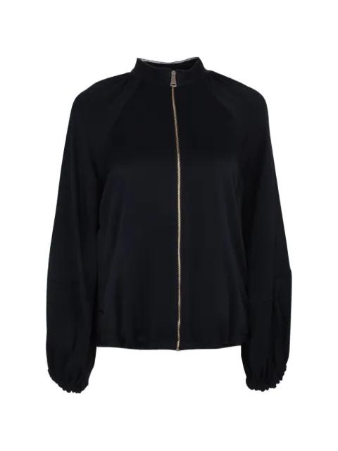 balloon-sleeve satin bomber jacket by FABIANA FILIPPI