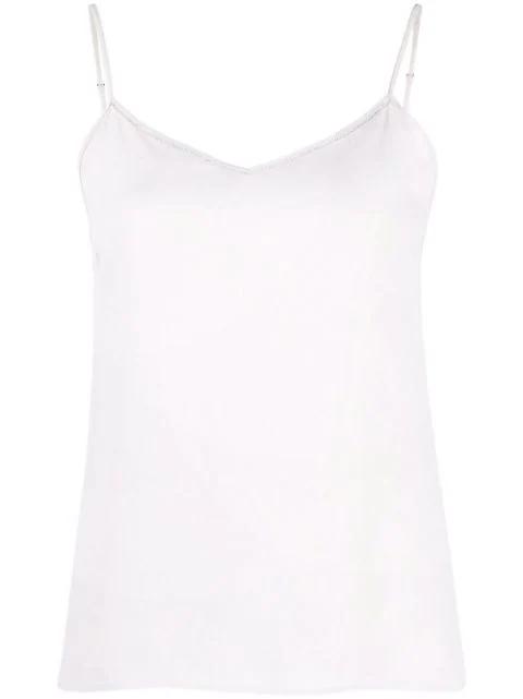 bead-detail V-neck tank top by FABIANA FILIPPI