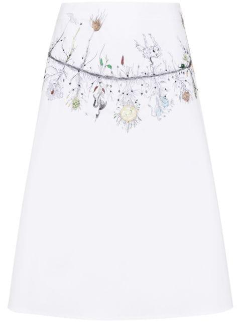 bead-embellished cotton skirt by FABIANA FILIPPI