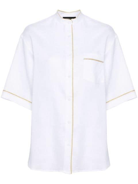 beaded-trim chambray shirt by FABIANA FILIPPI