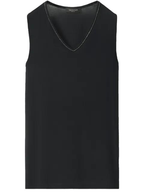 beaded-trim sablé vest by FABIANA FILIPPI