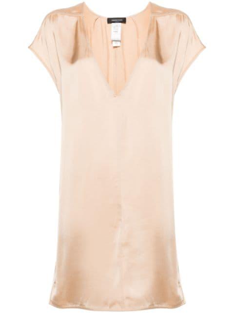 beaded trim satin tunic by FABIANA FILIPPI